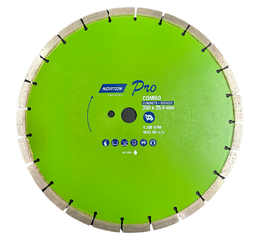 DISCO DE CORTE DIAMANTADO 350X25,4MM (CONCRETO) NORTON
