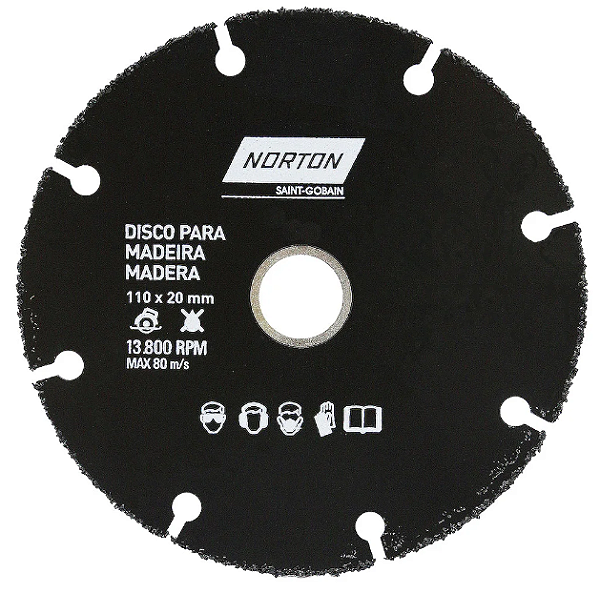 DISCO DE CORTE P/ MADEIRA D110X20 - NORTON