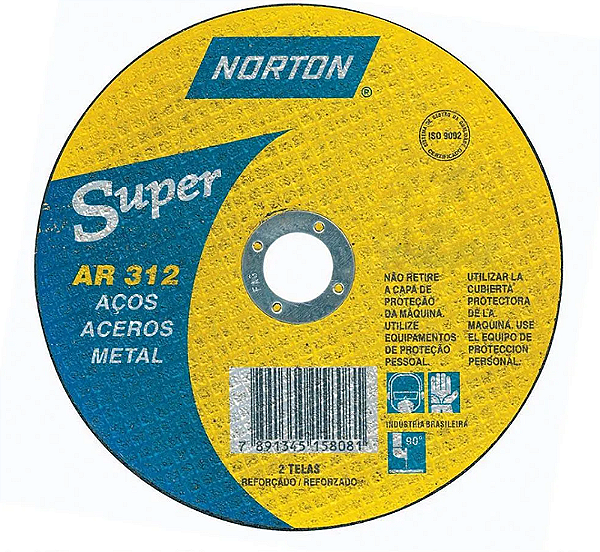 DISCO DE CORTE INOX 4 1/2 1/8X7/8 SUPER AR312 - NORTON