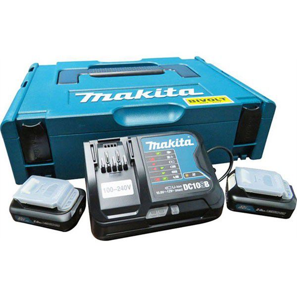 MAKITA - CARREGADOR DE BATERIA 12V DC10SB C/ 2BAT 2AH (CXT)