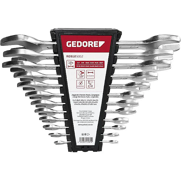 JOGO DE CHAVE FIXA 6-32MM C/12PCS R05125012 - GEDORE RED