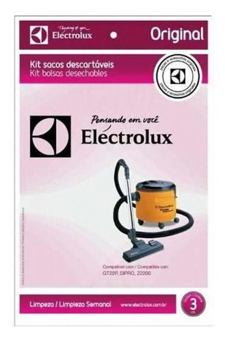 ELECTROLUX - SACO DESCARTAVEL GT2200 (KIT C/ 3 UNIDADES)