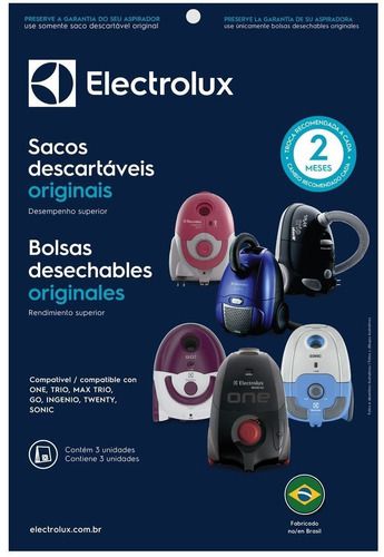 ELECTROLUX - SACO DESCARTAVEL ONE (KIT C/ 3 PCS)