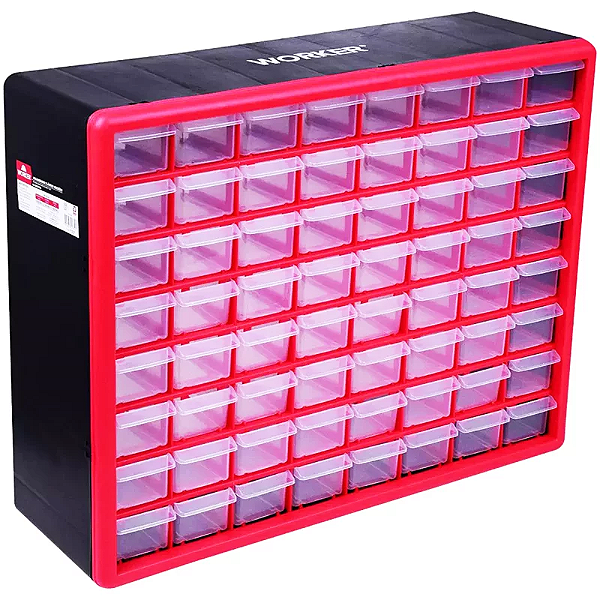 ORGANIZADOR PLASTICO MULTIUSO 64 GAVETAS - WORKER