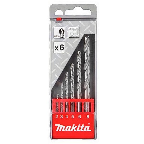 BROCA P/ METAL HSS-G 2-8MM (CJ) 6PCS - MAKITA