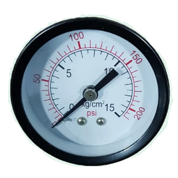 MANOMETRO 1/4 - 200 PSI - HORIZONTAL - JOITEC