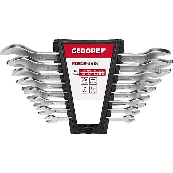 CHAVE FIXA 6 A 22MM R05125008 (8 PCS) - GEDORE