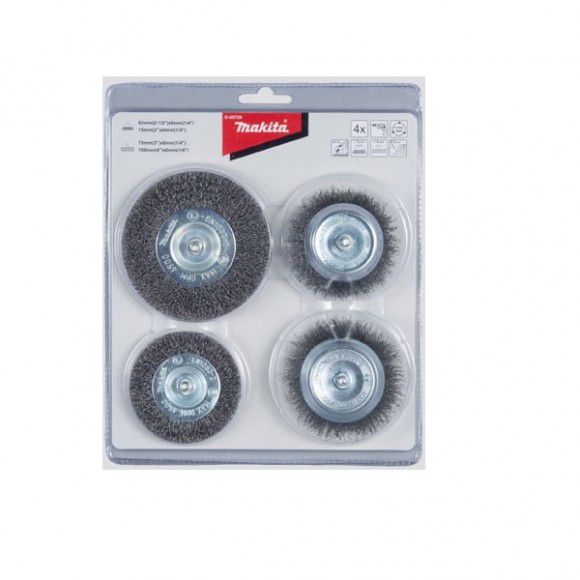 ESCOVA ACO COPO/RODA ONDULADO 10-63MM (KIT 04PCS) - MAKITA