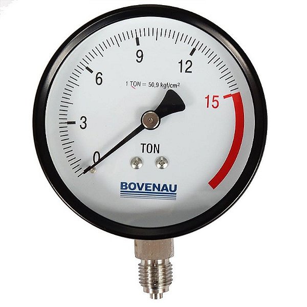 MANOMETRO 1/4 - 15 TON - VERTICAL - S/ GLICERINA (BOVENAU)