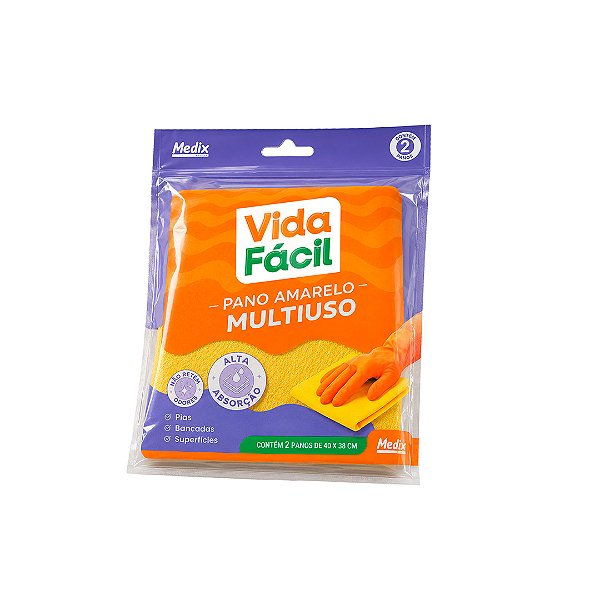 PANO AMARELO MULTIUSO C/ 2UN MEDIX