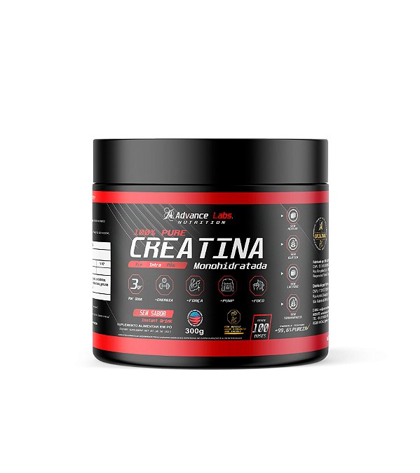 100% Pure Creatina Monohidratada 300gr Sem sabor