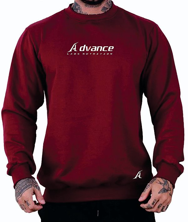 Blusa Moletom Masculina Premium cor Bordô Advance Labs