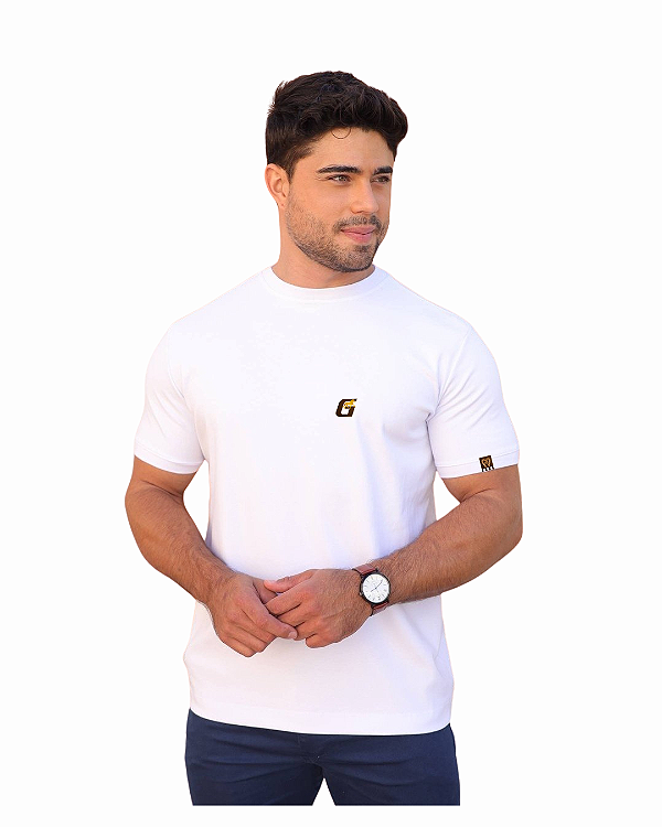 Camiseta Masculina Menegotti Suedine Branca