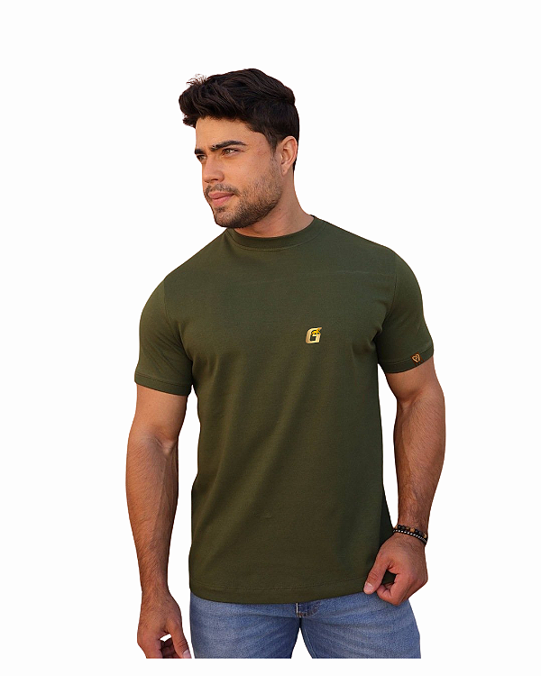Camiseta Masculina Menegotti Suedine Verde Selva