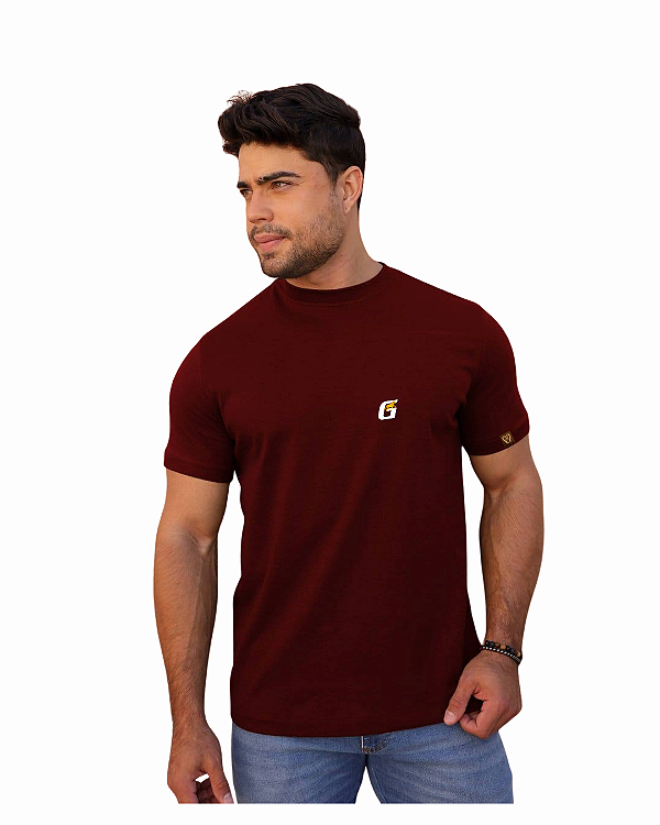 Camiseta Masculina Menegotti Suedine Bordô Wine Divine