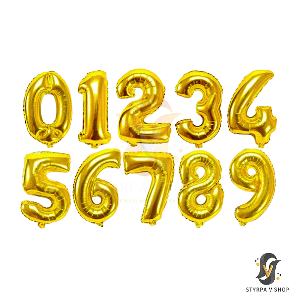 Número Laminado 40 cm Dourado