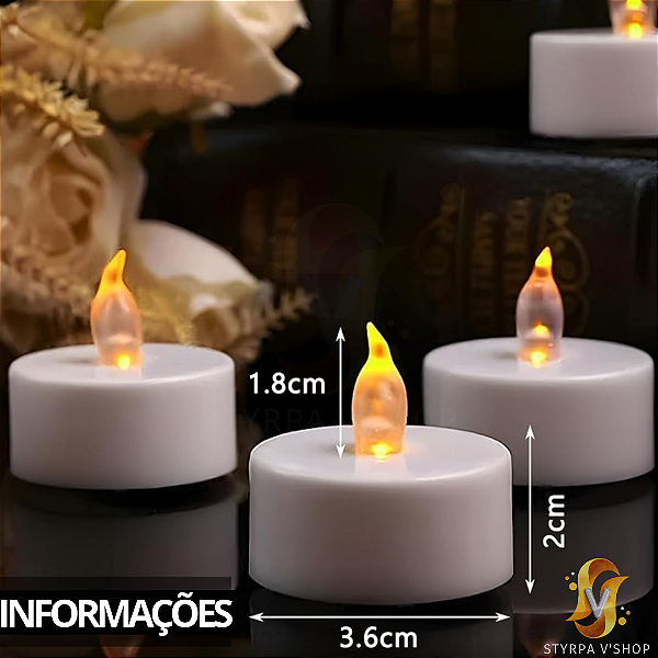 Vela Incandescente Eletrônica Com Luz Amarela