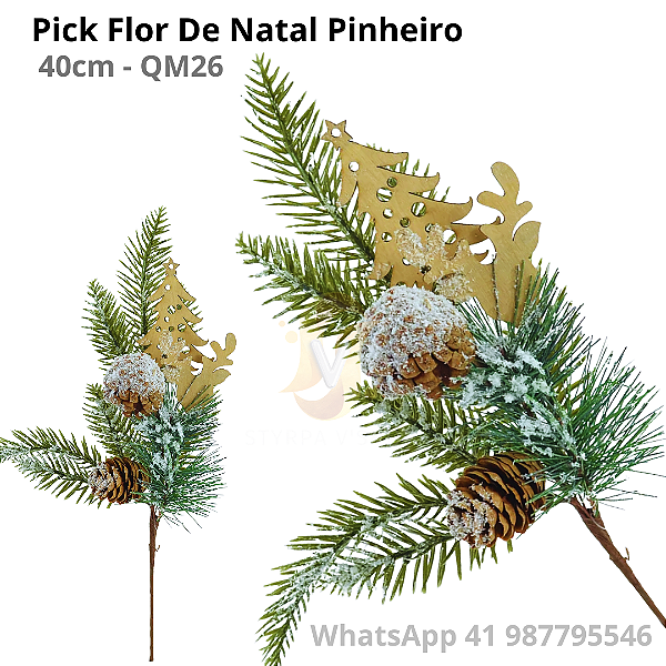 Pick Flor Artificial De Natal Pinheiro 40cm