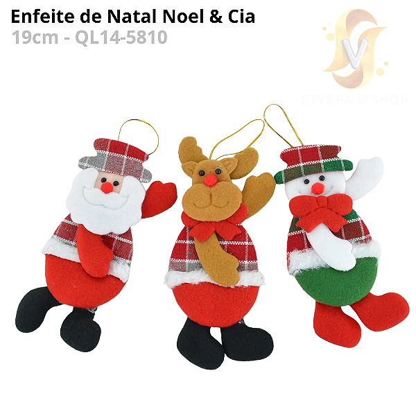 Enfeite de Natal Noel & Cia 19CM