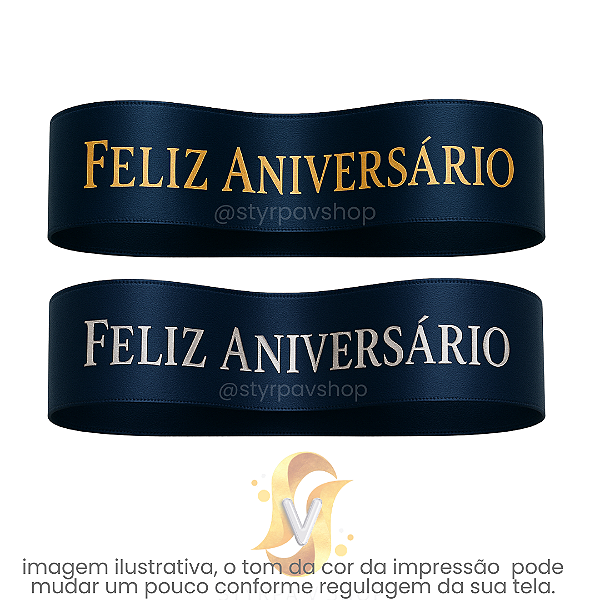 Fita AZUL MARINHO de Cetim Personalizada 30mm