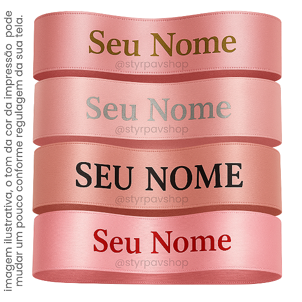 Fita ROSE de Cetim Personalizada 30mm