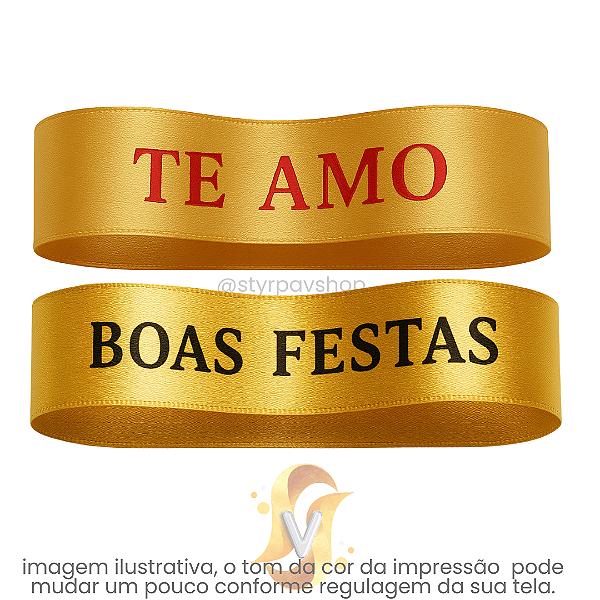Fita DOURADA de Cetim Personalizada 30mm