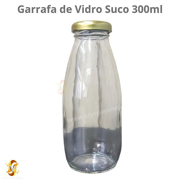 Garrafa De Vidro Com Tampa 300ml