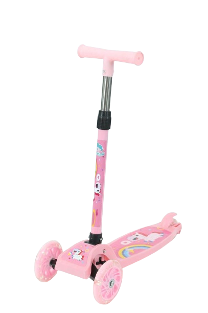 Patinete Infantil Com 3 Rodas Dobrável Rosa