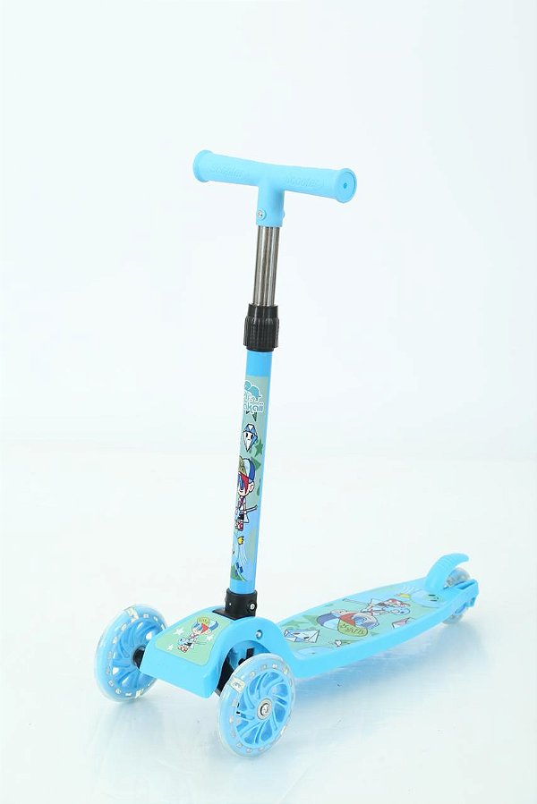 Patinete Infantil Com 3 Rodas Dobrável Azul