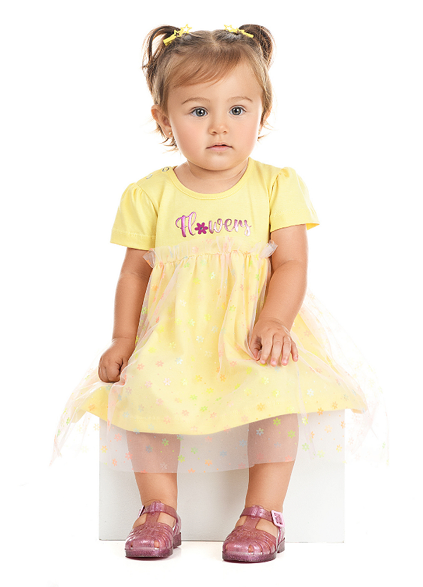 Vestido Meia Malha/Tule