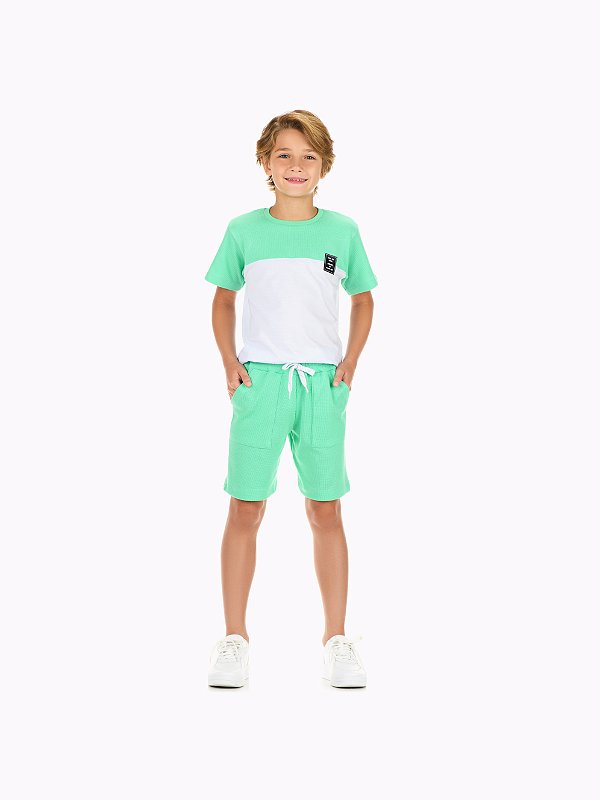 Camiseta Meia Malha/Malha Favo