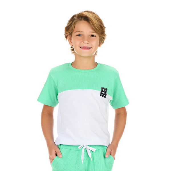 Camiseta Meia Malha/Malha Favo