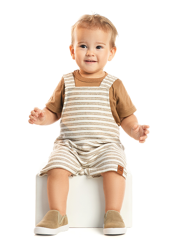 Conjunto Moletinho Listrado / Meia Malha