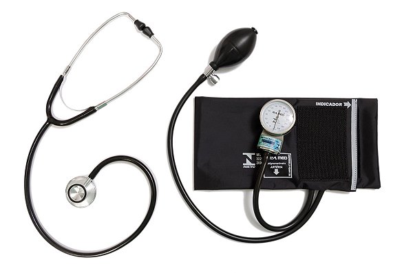 Conjunto P.A. MED Aparelho de Pressão Adulto Nylon com Fecho de Contato + Estetoscópio Adulto Duosson
