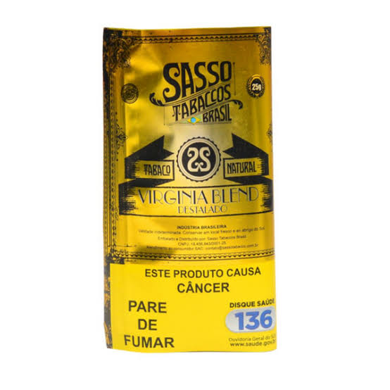 Tabaco/Fumo para Cigarro Sasso Natural Virginia Blend - Pacote 25g