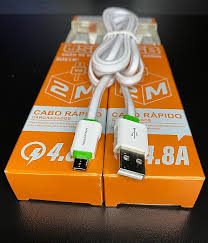 Cabo USB micro V8 para carga e dados 4,8A Reforçado 2 Metros -