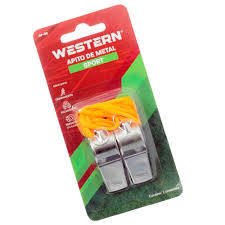 Apito de Metal com Cordão (WESTERN) – Contém 02 Unidades