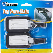 ag Etiqueta Identificador Para Mala Com 2 Peças Western