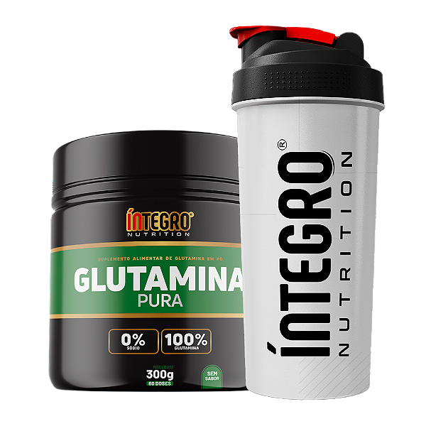 Kit Atacado: 3x Glutamina 300g + 1x Coqueteleira (Brinde)