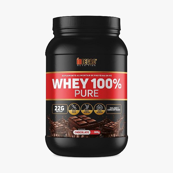Whey 100% Pure Pote Chocolate 900g - Íntegro Nutrition
