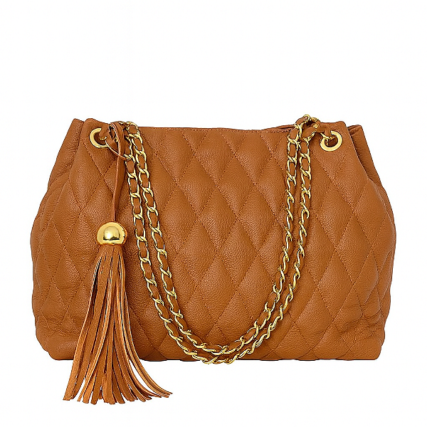 BOLSA MATELASSÊ GRANDE EM COURO LEGÍTIMO | CAMILLE