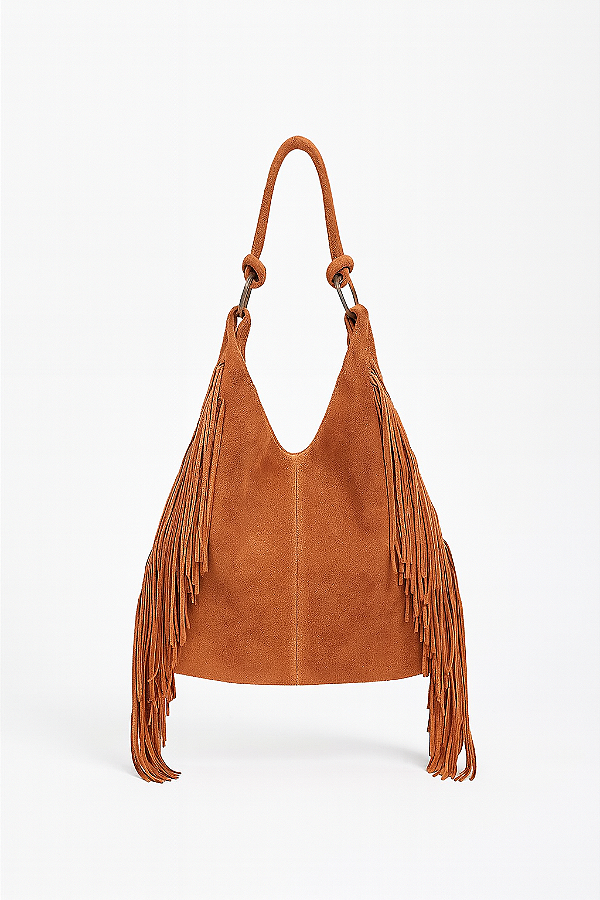 BOLSA BOHO SACOLA EM COURO CAMURÇA | LAUREN