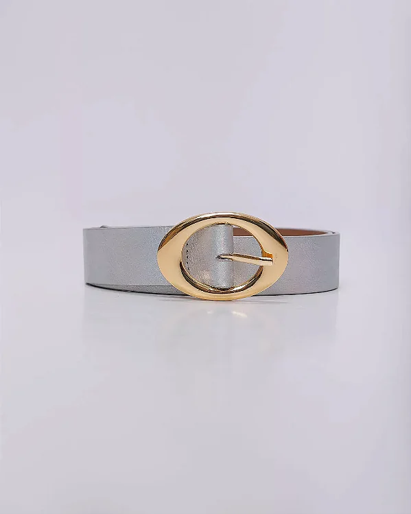 CINTO OVAL EM COURO LEGÍTIMO