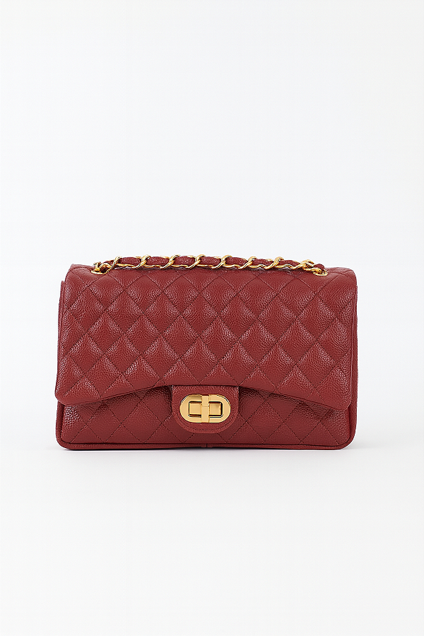 BOLSA MATELASSÊ EM COURO LEGÍTIMO | LAISA