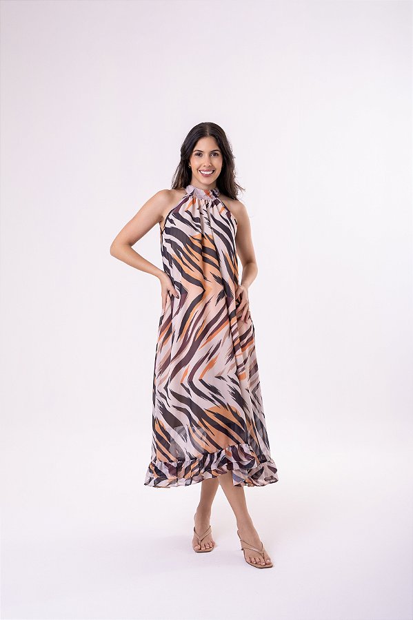 Vestido Mousseline Animal Print