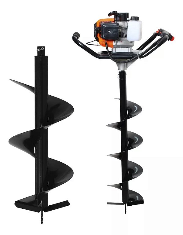 Perfurador de solo a gasolina 52cc com broca 80x20cm e 80x30cm Marca Tssaper Modelo PS52CC-5