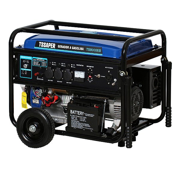 Gerador de energia a gasolina 110v/220v monofasico partida eletrica Tssaper modelo TS8000EB