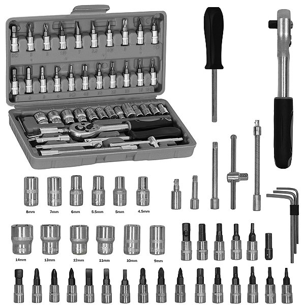 Kit de ferramentas 46 peças marca Deffer modelo DFK46
