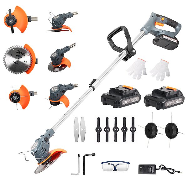 Aparador de grama com 2 baterias de 21v 1500mah e acessórios Deffer Modelo: DFAP21V