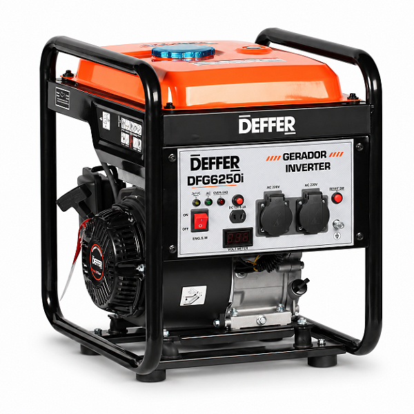 Gerador a Gasolina Inverter 6kva Partida Manual Marca Deffer, Modelo DFG6250i